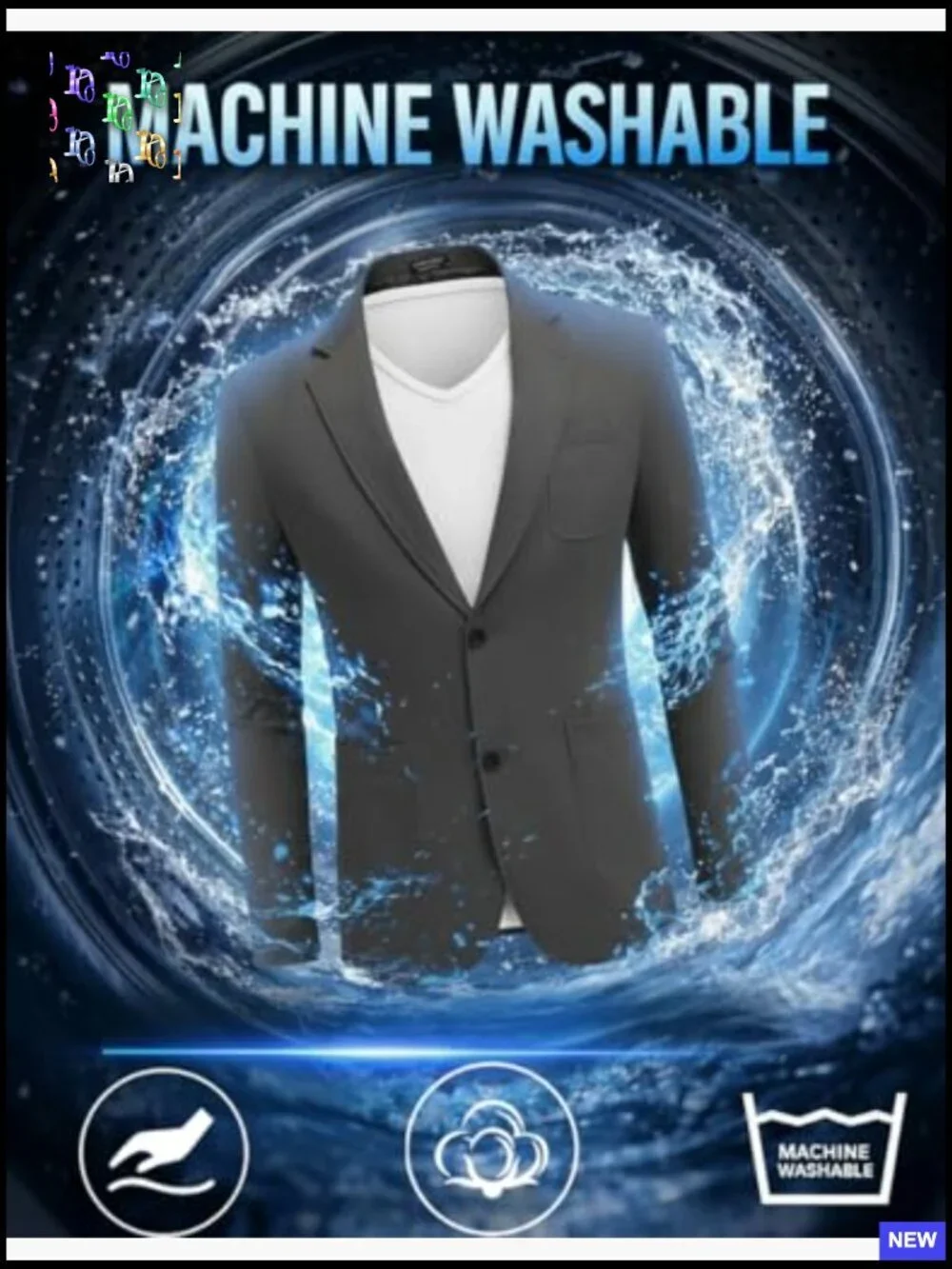 Classic Cotton Blazer Regular Fit Sport Coat Casual Elegant Smart Wash